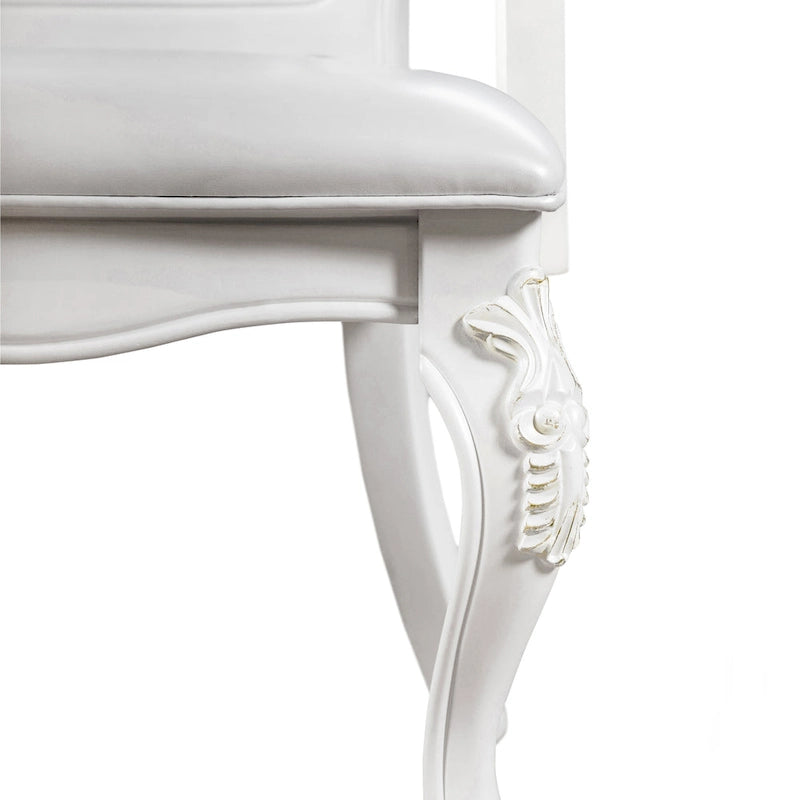 Traditional Solid Wood Dining Arm Chairs with Nailhead Trim and Cabriole Legs