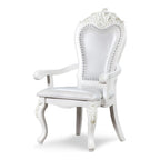 Traditional Solid Wood Dining Arm Chairs with Nailhead Trim and Cabriole Legs