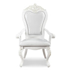 Traditional Solid Wood Dining Arm Chairs with Nailhead Trim and Cabriole Legs