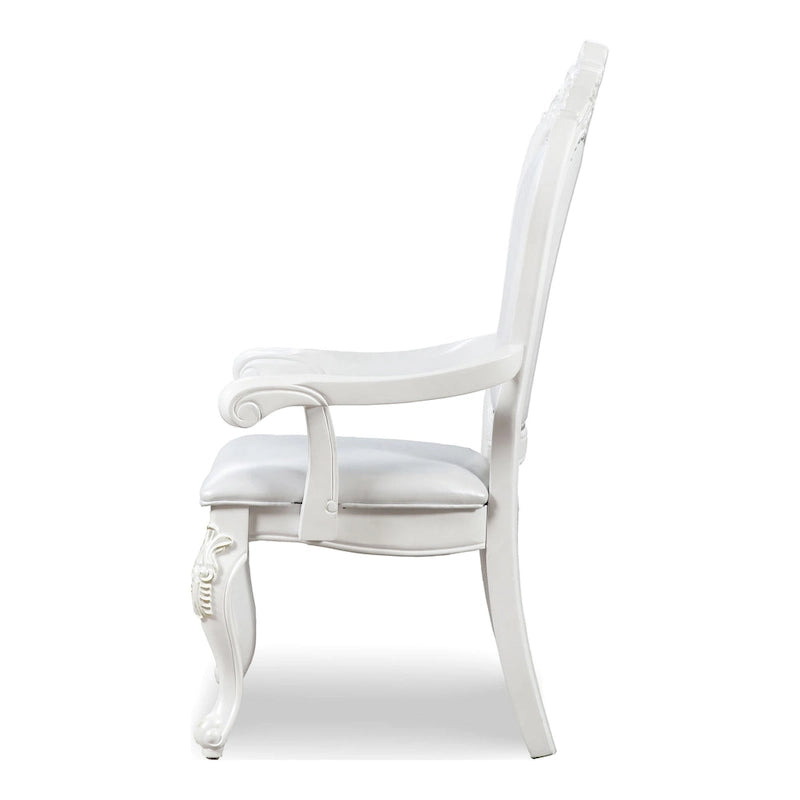 Traditional Solid Wood Dining Arm Chairs with Nailhead Trim and Cabriole Legs