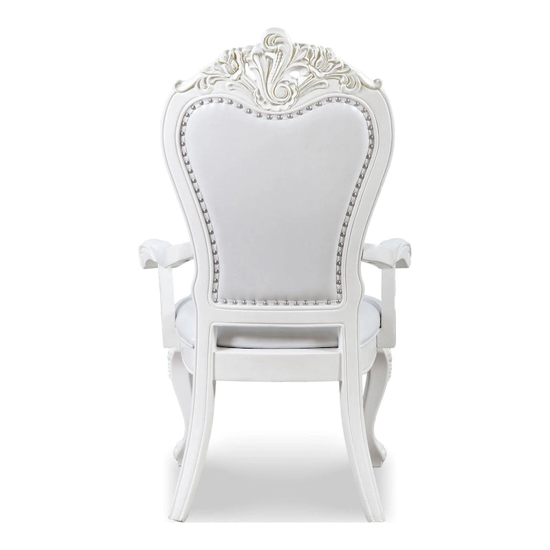 Traditional Solid Wood Dining Arm Chairs with Nailhead Trim and Cabriole Legs