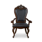 Traditional Solid Wood Dining Arm Chairs with Nailhead Trim and Cabriole Legs