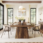 63 Inches Modern Dining Table for 4-6, Wood Kitchen Dinner Table