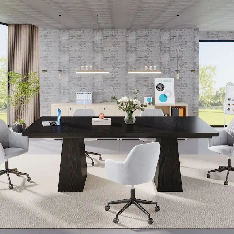 63 Inches Modern Dining Table for 4-6, Wood Kitchen Dinner Table