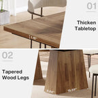63 Inches Modern Dining Table for 4-6, Wood Kitchen Dinner Table