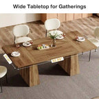 63 Inches Modern Dining Table for 4-6, Wood Kitchen Dinner Table