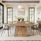 63 Inches Modern Dining Table for 4-6, Wood Kitchen Dinner Table
