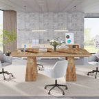 63 Inches Modern Dining Table for 4-6, Wood Kitchen Dinner Table