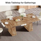 63 Inches Modern Dining Table for 4-6, Wood Kitchen Dinner Table