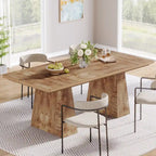 63 Inches Modern Dining Table for 4-6, Wood Kitchen Dinner Table