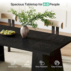 63 Inches Modern Dining Table for 4-6, Wood Kitchen Dinner Table