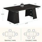 63 Inches Modern Dining Table for 4-6, Wood Kitchen Dinner Table