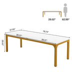 6.5FT Conference Table, Large Meeting Table with Metal Legs for Conference Room, Office