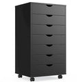 7 Drawer Chest Storage Cabinets with Wheels Dressers Wood Dresser Cabinet Mobile Organizer Drawers for Office