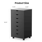 7 Drawer Chest Storage Cabinets with Wheels Dressers Wood Dresser Cabinet Mobile Organizer Drawers for Office