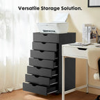 7 Drawer Chest Storage Cabinets with Wheels Dressers Wood Dresser Cabinet Mobile Organizer Drawers for Office