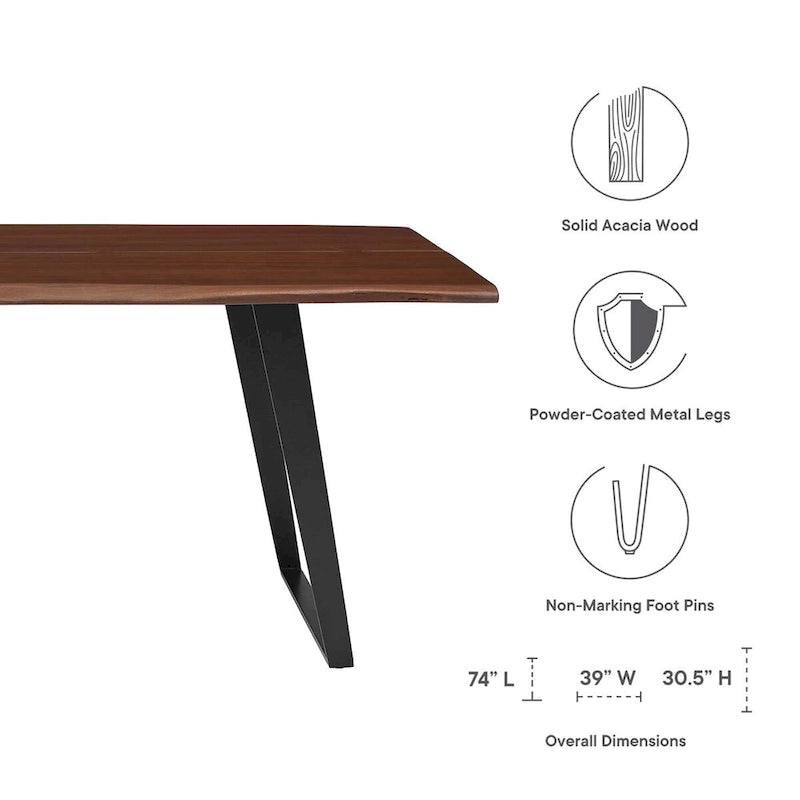 Live Edge Acacia Wood Dining Table