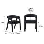Modern Boucle Curved Solid Wood Dining Chair