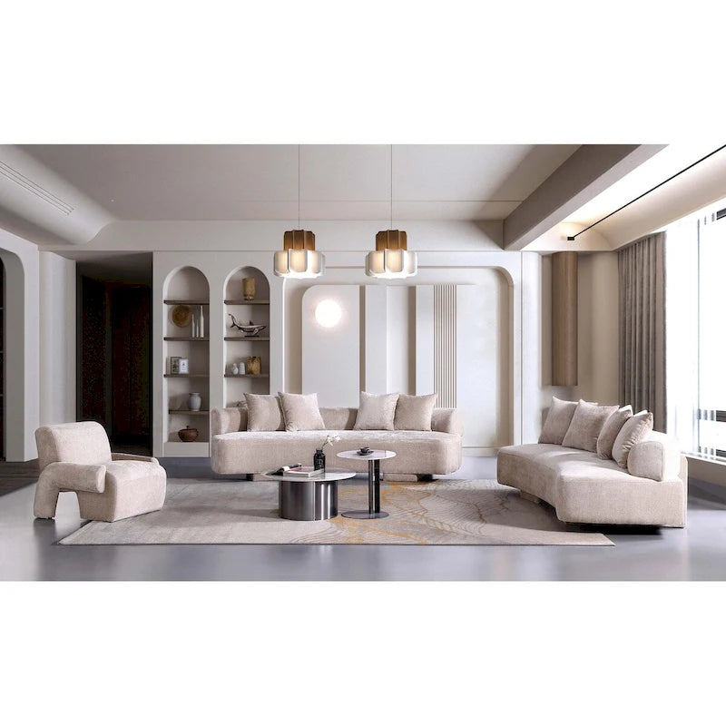 Modern Chenille Multi Sofa Set