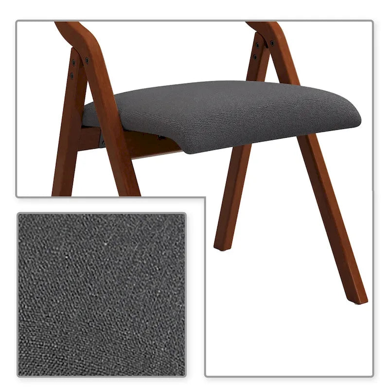 Vintage Fabric Upholstered Foldable Chairs