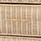 Japandi Sun-Bleached Braided Rattan 6-Drawer Dresser