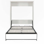 Cama abatible de pared tamaño matrimonial con gabinete, cama ahorraespacio perfecta