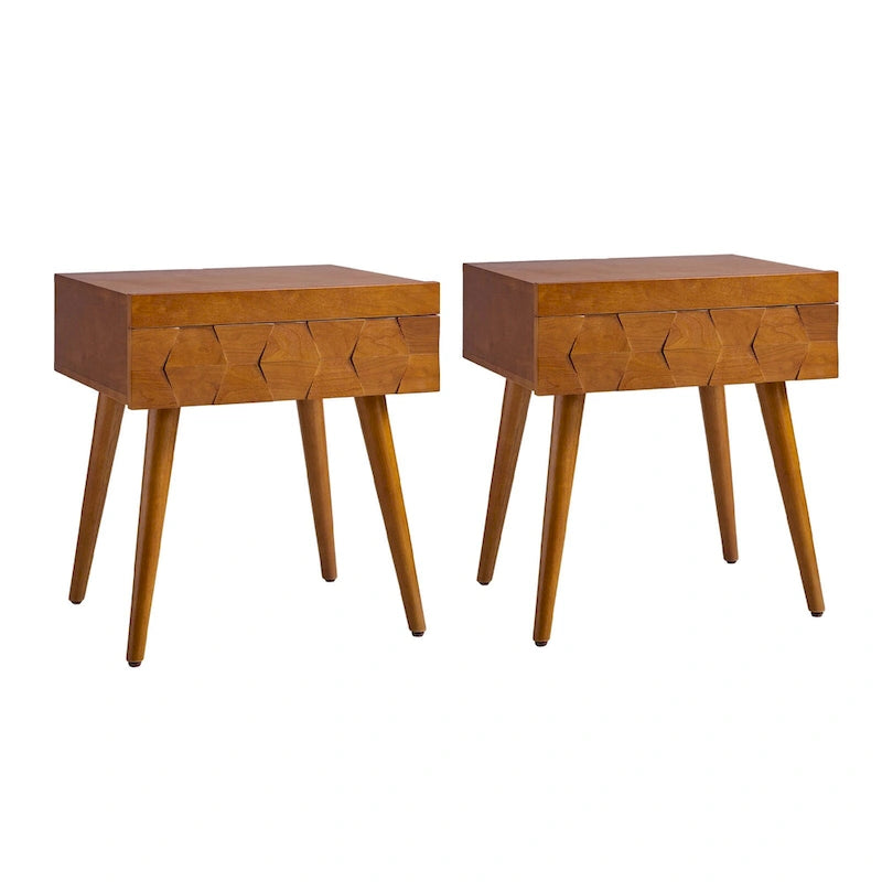 Mid-century Modern End Table with Charging Station