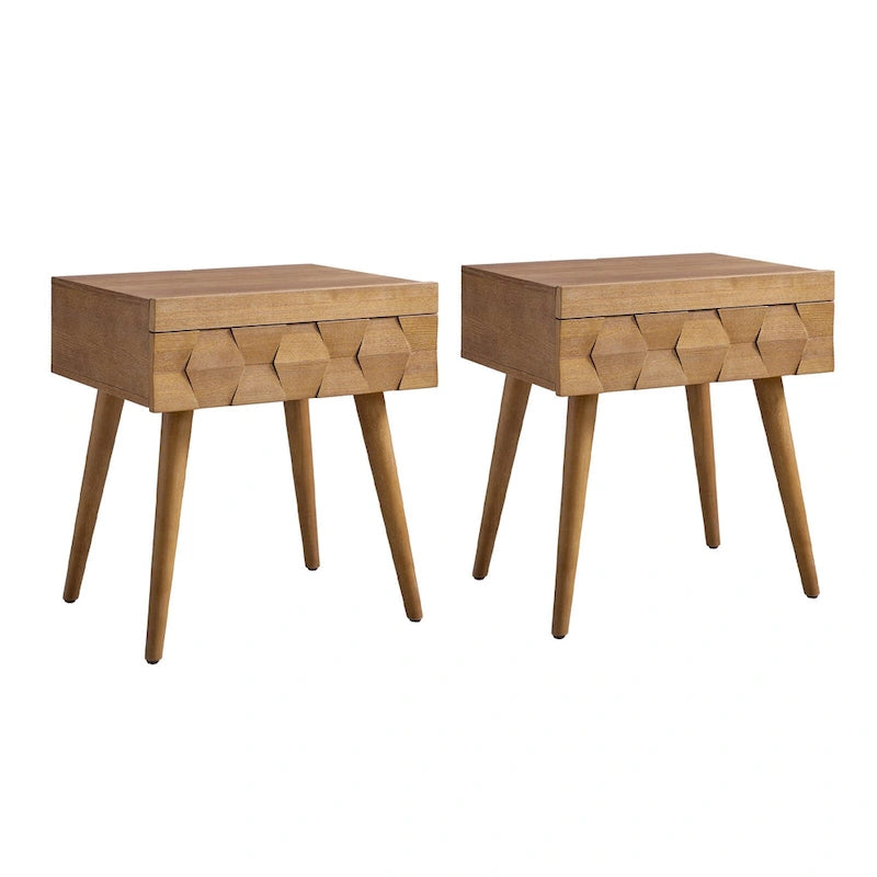 Mid-century Modern End Table with Charging Station