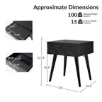 Mid-century Modern End Table with Charging Station