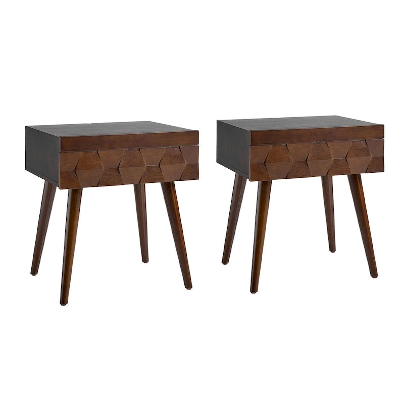 Mid-century Modern End Table with Charging Station