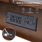 Mid-century Modern End Table with Charging Station