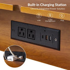 Mid-century Modern End Table with Charging Station